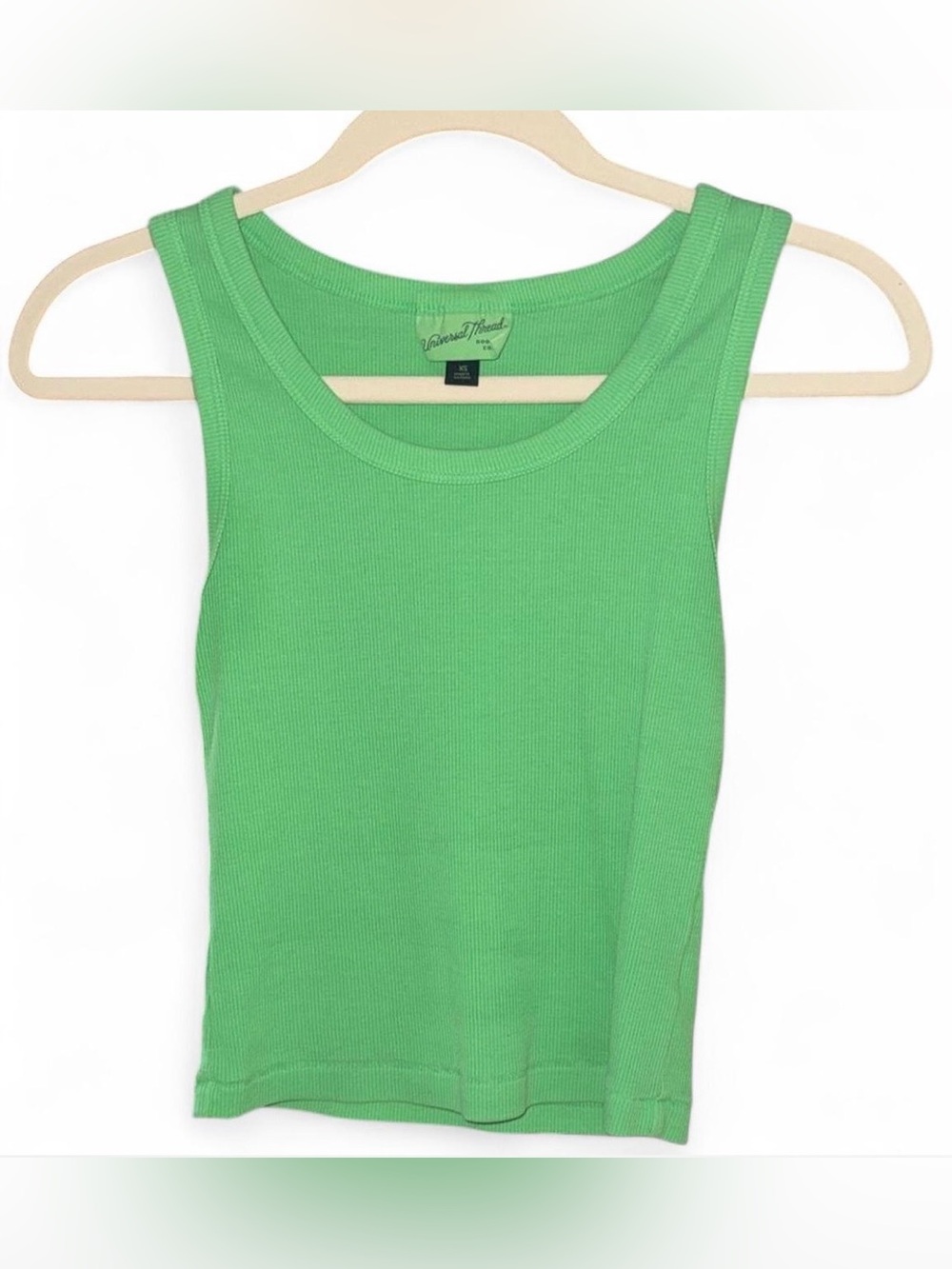 Universal Thread Bright Green Ribbed Tank Top